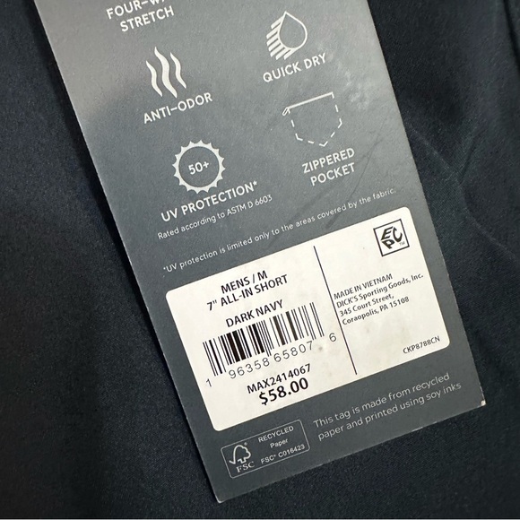 Vrst dark navy VRST Men's 7" All-In Unlined Short - Picture 4 of 5